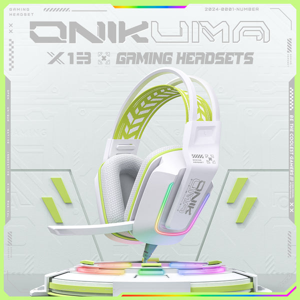 ONIKUMA X13 RGB Gaming Headset - 50mm Drivers, 120° Adjustable Mic, Multi-Color Options