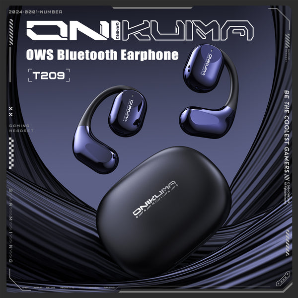 ONIKUMA T209 OWS Bluetooth Earphone with Charging Case, Cyberpunk Design