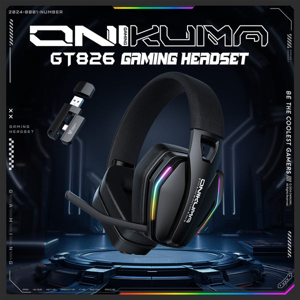 ONIKUMA GT826 Gaming Headset Headworn Bluetooth 2.4GHz Wired Wirelss three modes Lightweight Headphone